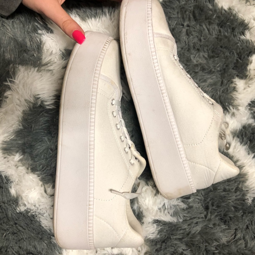 Platform white shoes